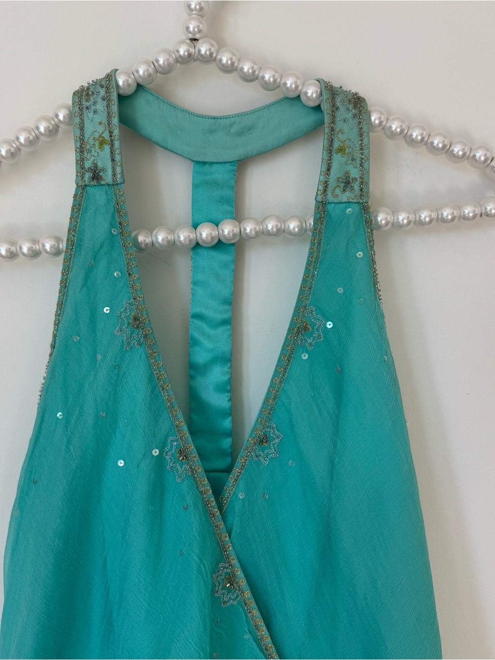 laundry by shelli segal teal beaded midi dress - Picture 2 of 4
